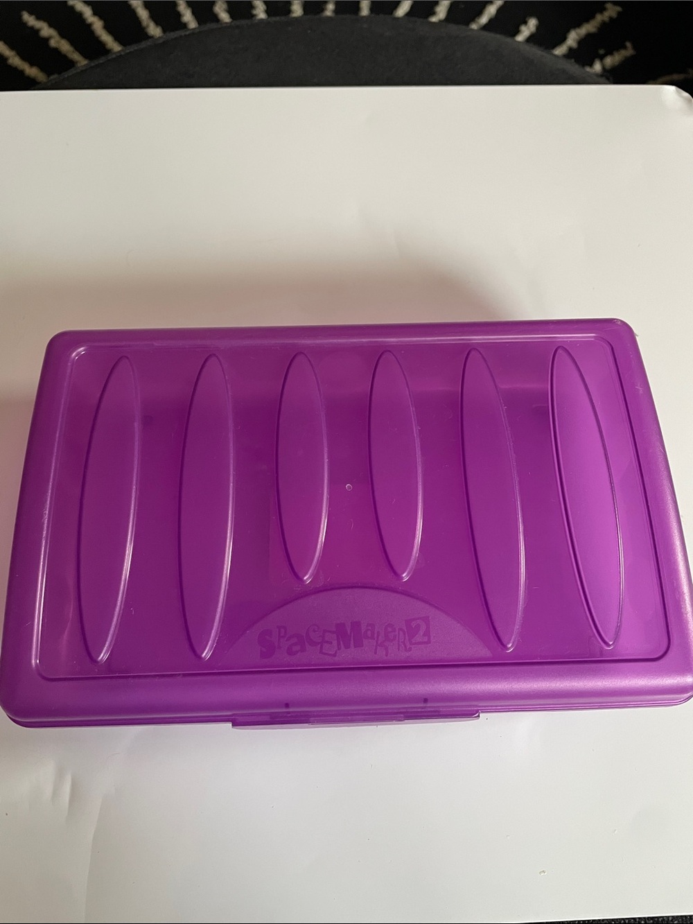 SpaceMaker2 Purple Translucent Plastic Storage Organizer Box